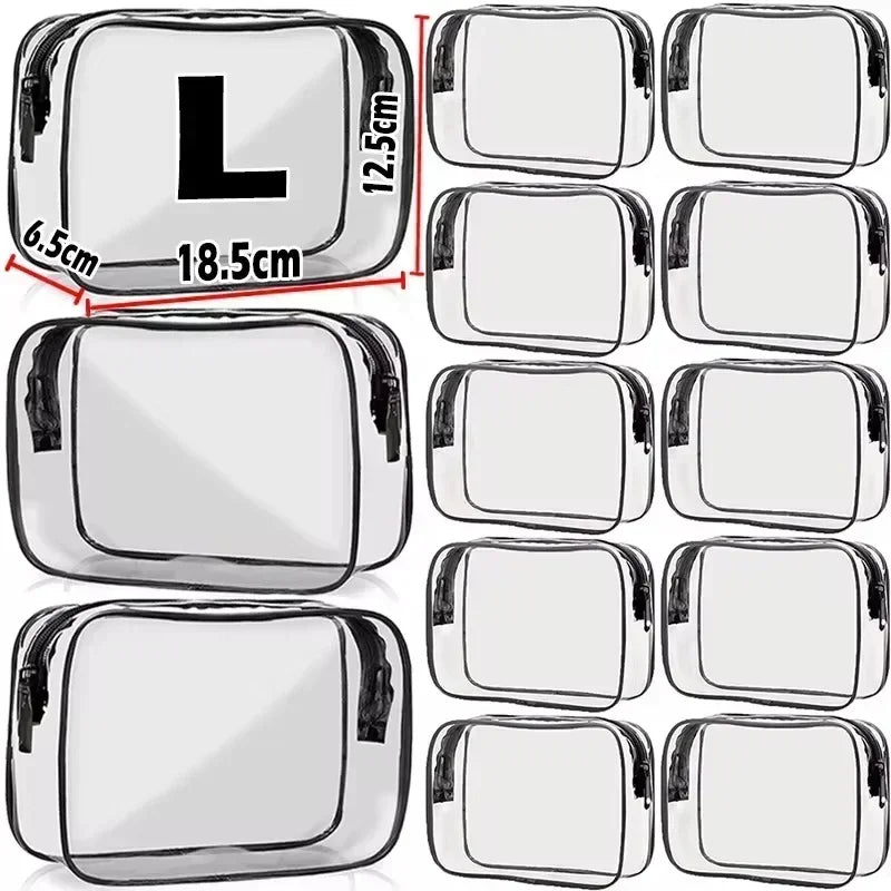 1/20pcs Transparent PVC Storage Travel Organizer Clear Makeup Bag Beautician Cosmetic Bag Beauty Case Toiletry Bag Wash Bags