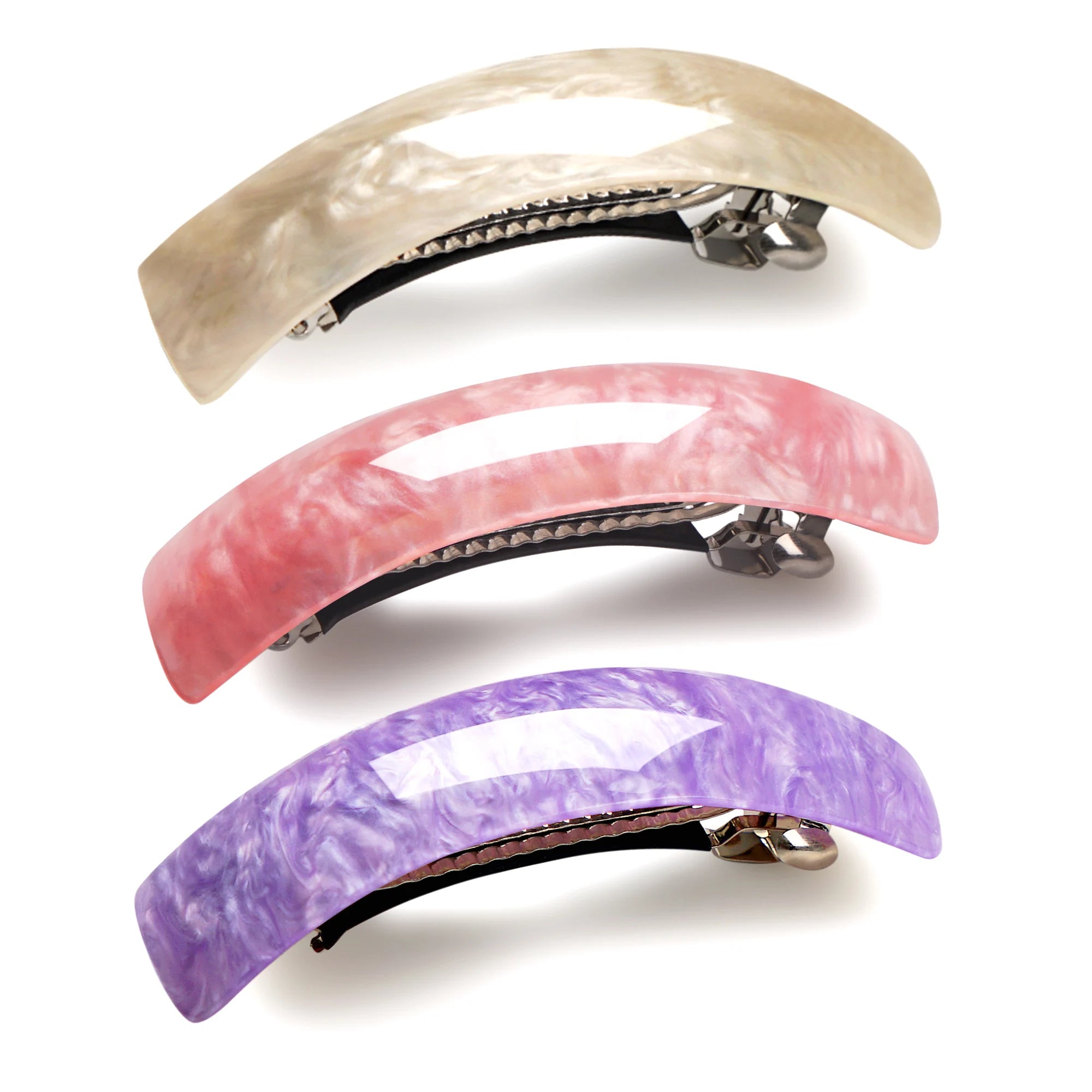 3Pcs Beautiful French Hair Lines Simple Retro Classic Large Snap Barrettes hair accessories ,large hair barrettes for women