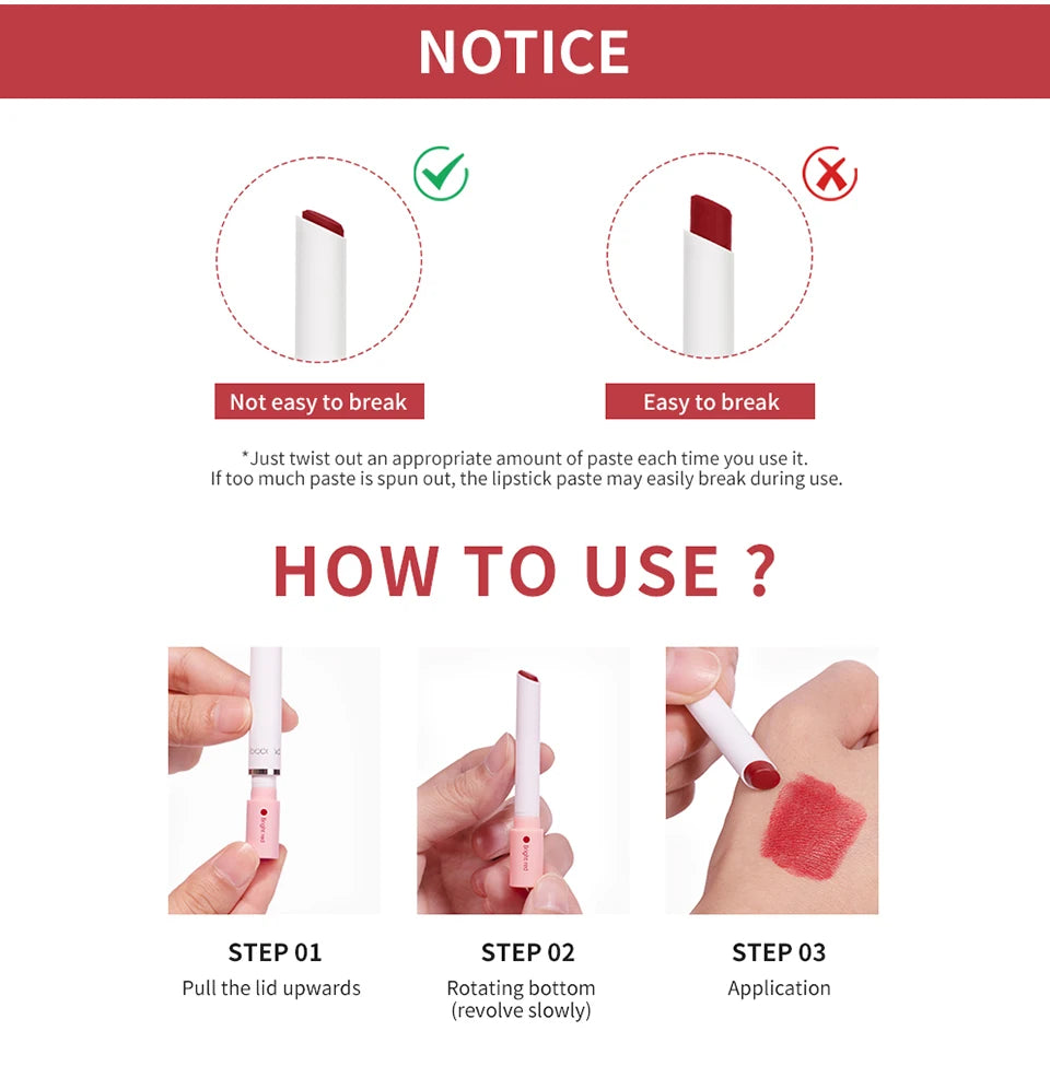 ibcccndc Cigarette Lipstick 4 Colors Popular Lipstick Matte Finish Moisturizing Waterproof Sweatproof Lipstick Makeup