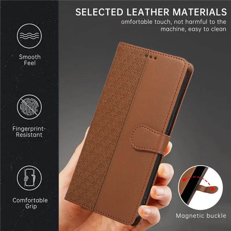 Luxury Leather Wallet Phone Case for iPhone 17 Air 16 15 14 Pro Max 16E 13 12 Mini 11 XS XR Max SE 8 7 Plus Flip Stand Cover