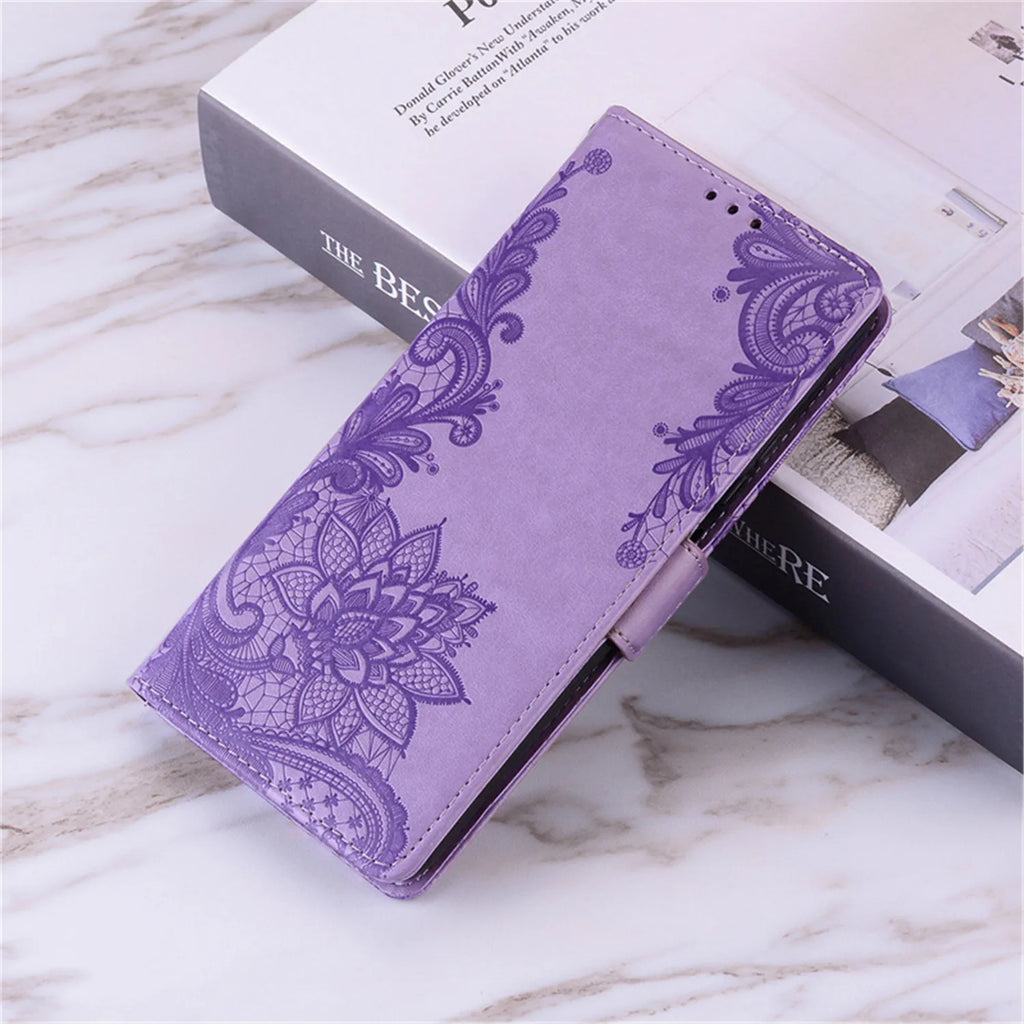 Leather Flip Phone Case For Samsung Galaxy A03S A13 A23 A33 A53 A02S A12 A22S A32 A42 A52 A72 Luxury Emboss Wallet Bracket Cover