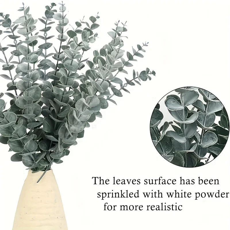 10/20pcs Realistic Artificial Eucalyptus Stems Wedding Decoration Festival Party Table Office Home Room Decoration Accessories