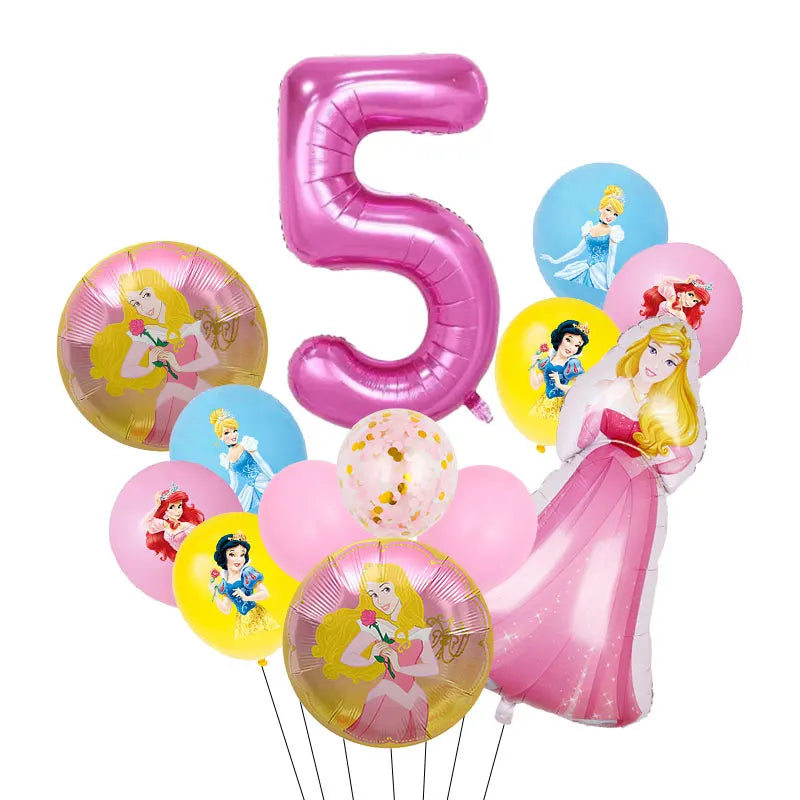 Disney Princess Birthday Decoration Tableware Paper Cups Plates Balloons Tablecloth Backdrop Banner Party Supplies For Baby Kids