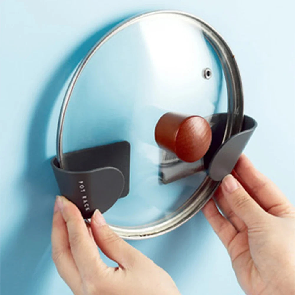 Pot Lid Holder Wall Mounted Hanging Holders for Pan Pot Cover Racks Cabinet Door Pan Lid Organizer Kitchen Storage Rack