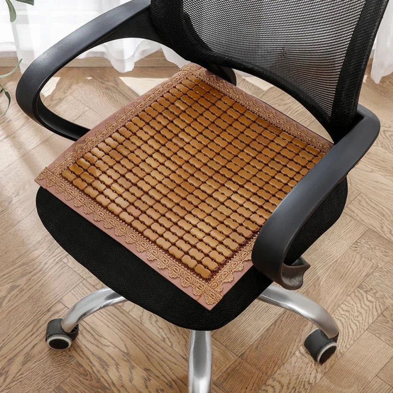 Summer Cool Mat Bamboo Salon Cushion Bamboo Car Ventilated Seat Cover Sofa Office Chair Cushion Dining Table Mat office chair