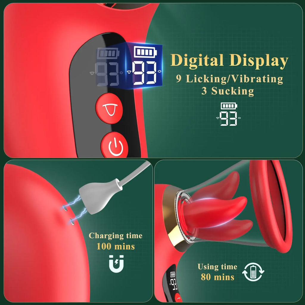 APP Control Clitoral Sucker Vibrator Tongue Licking Nipple Vagina Massager Clit Stimulator Female Masturbation Sex Toy for Women