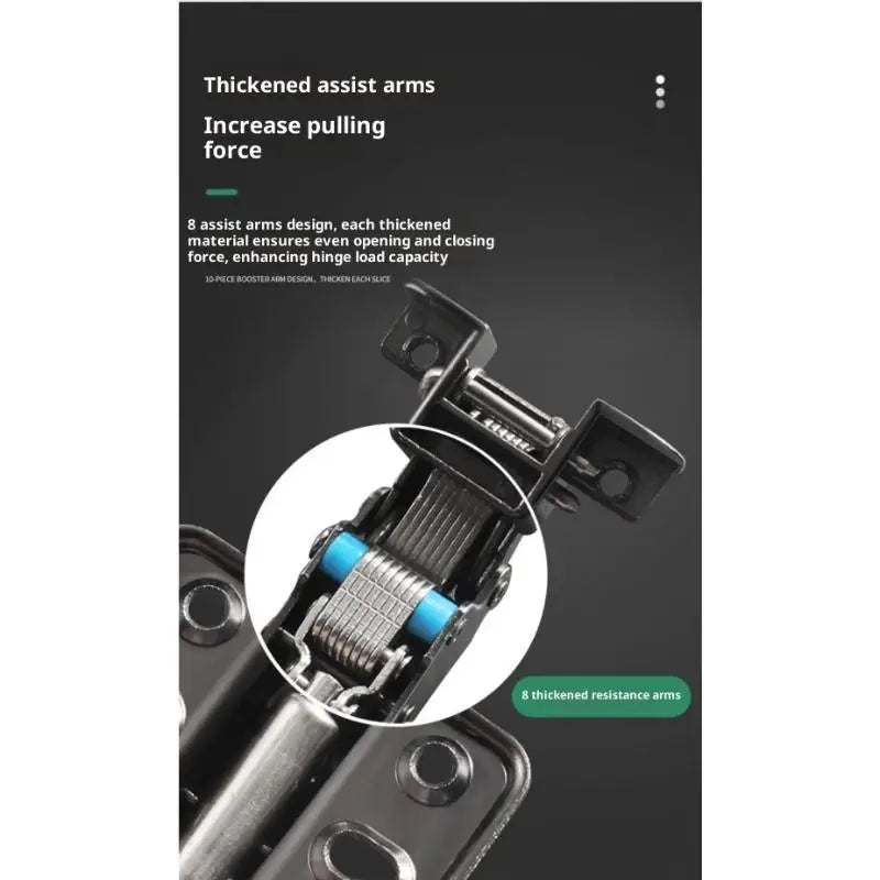 Universal Heavy-Duty Aluminum Frame Glass Door Hinge for Bathroom Kitchen Display & Storage Cabinets - Hidden Installation