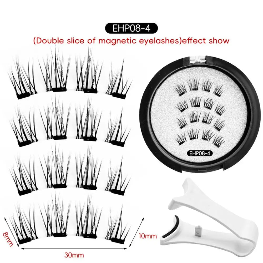 Glue-free Magnetic Eyelashes 3D Natural Effect Magnetic Eyelashes Reusable Eye Makeup False Lashes Beauty Eyelashes Supplies