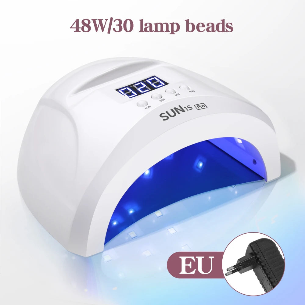UV LED Nail Lamp Professional Salon Fast Dryer 48W with 4 Timers Automatic Sensor LCD Display for Nail Gel