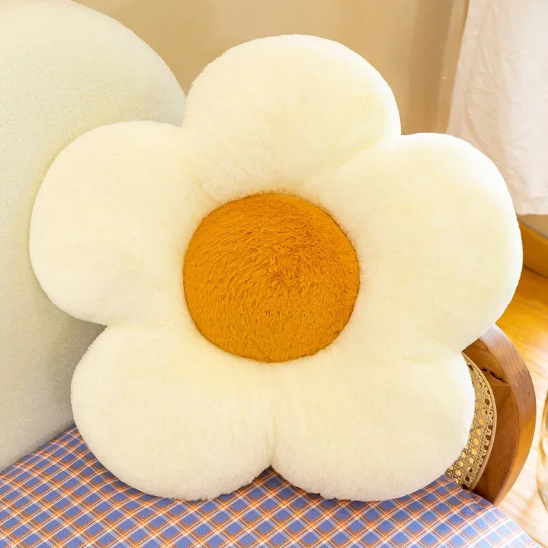 Soft Floral Shaped Plush Pillow-Polyester Fiber Decorative Cushion Charming Cozy Accessory for Living Room & Bedroom Decoration