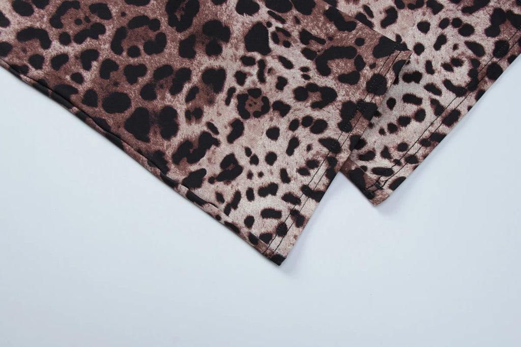 Dulzura Chest Wrapping Backless Slim Leopard Print Jumpsuit Women'S Fashion Sexy Elegant Romper Party Club Street Summer Clothes