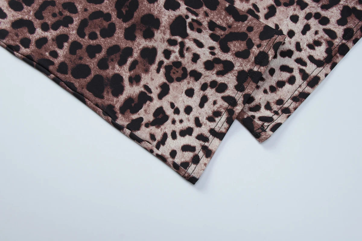 Dulzura Chest Wrapping Backless Slim Leopard Print Jumpsuit Women'S Fashion Sexy Elegant Romper Party Club Street Summer Clothes