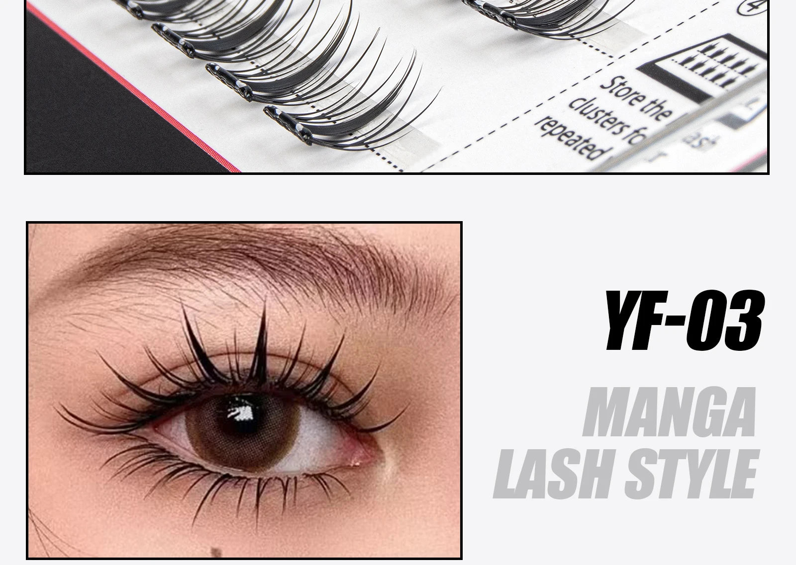 Vipuda Self Adhesive Cluster Lashes Press on No Glue Needed Segmented Eyelashes Reusable DIY Individual Eyelash Extension