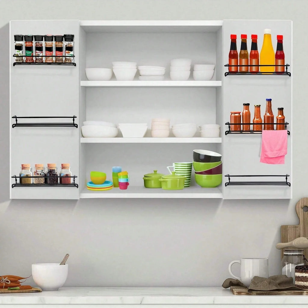 Non Perforated Metal Storage Drainage Rack Wall Mounted Spice Kitchen Storage Organizer Rack