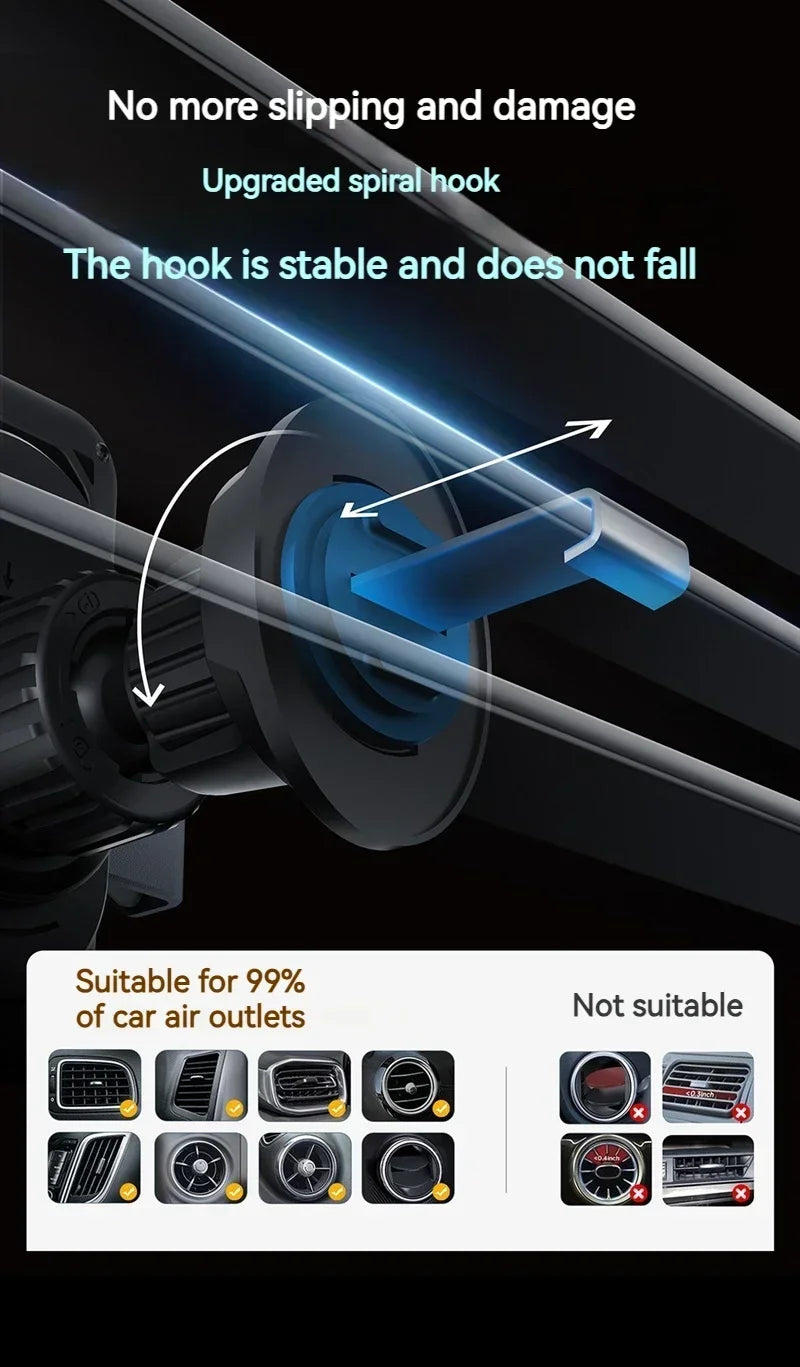 Auto-Clamping RGB Light Car Wireless Charger Phone Holder Stand Touching 360 Rotation Fast Charging Bracket For iPhone Samsung