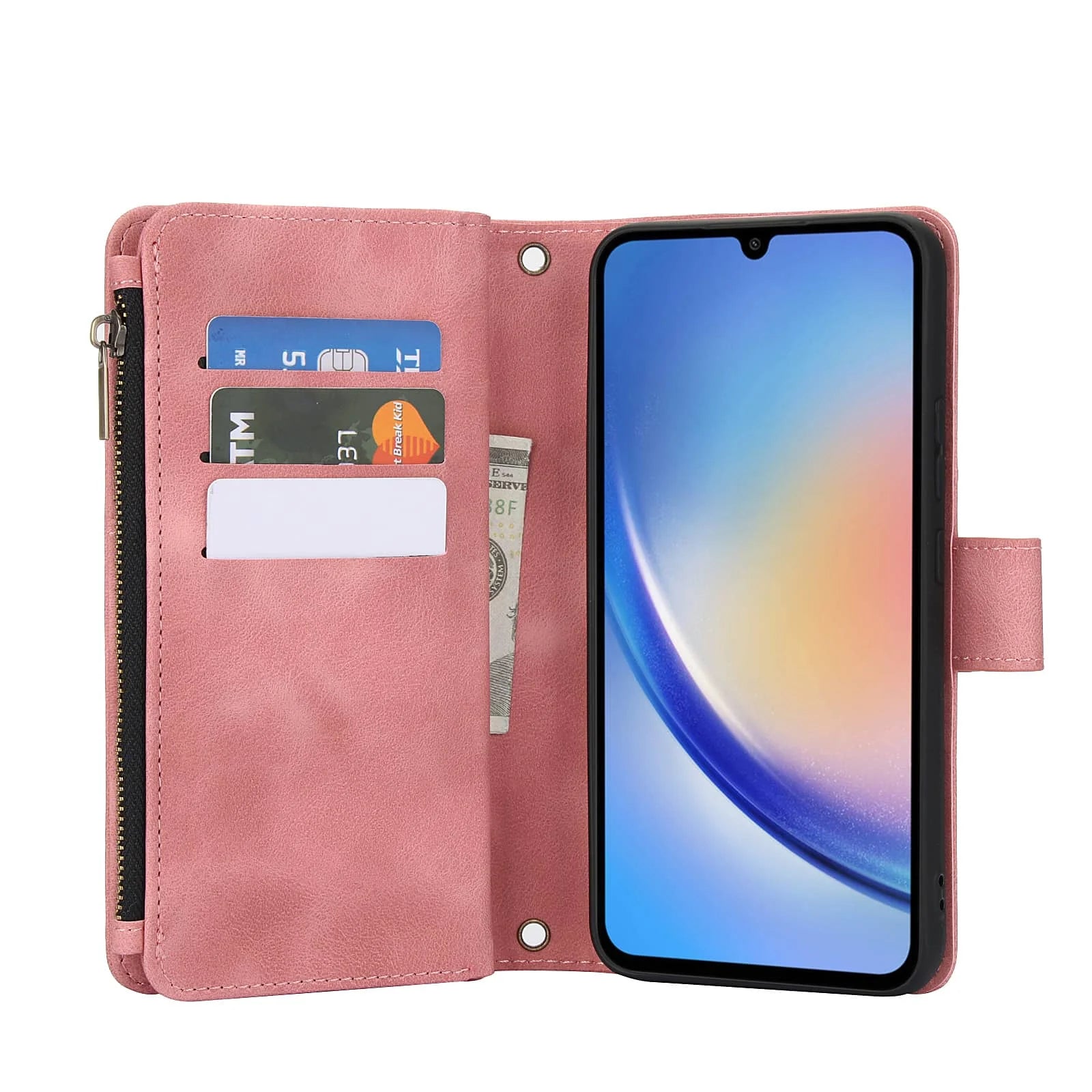 for Samsung Galaxy A35/A34/A25/A24/A73/A72/A55/A54/A53/A52/A15/A14 Case Wallet, Durable Leather Magnetic Buckle Flip Card Holder