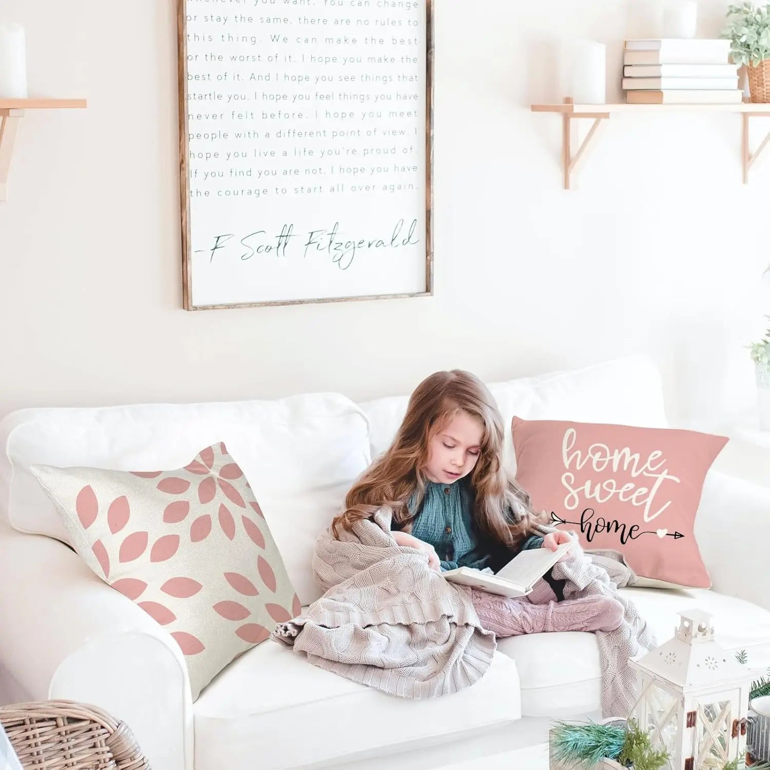 Pink Throw Pillows Cover Decoration Outdoor Linen Cushion Covers Decorative for Bedroom, Sofa, Chair, Bed, Garden