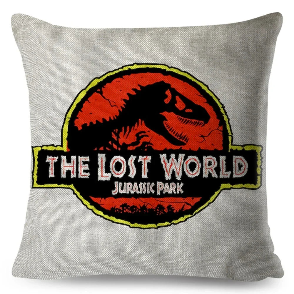 50 style Jurassic Park Logo Cushion Cover for Sofa Home Children Room Decor Dinosaur Print Pillowcase Polyester Pillow Case