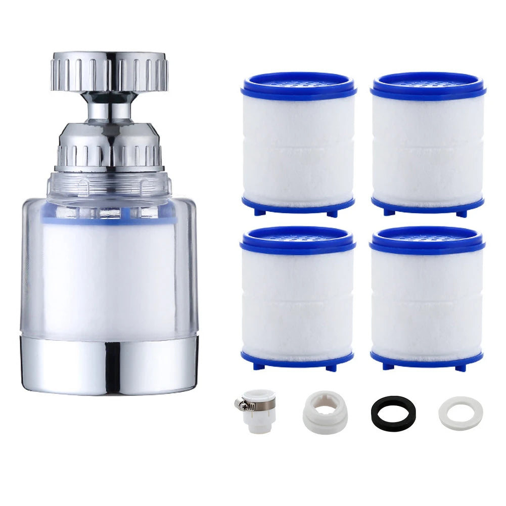 360 Degree Water Filter Tap with PP Cotton Filter Element Tap Extension Interchangeable Filter Element Suitable for Tap