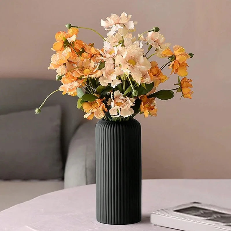 Hydroponic European-style Imitation Ceramic Plastic Flower Vases Ornaments Decorative Flower Arrangements, Creative Small Vases