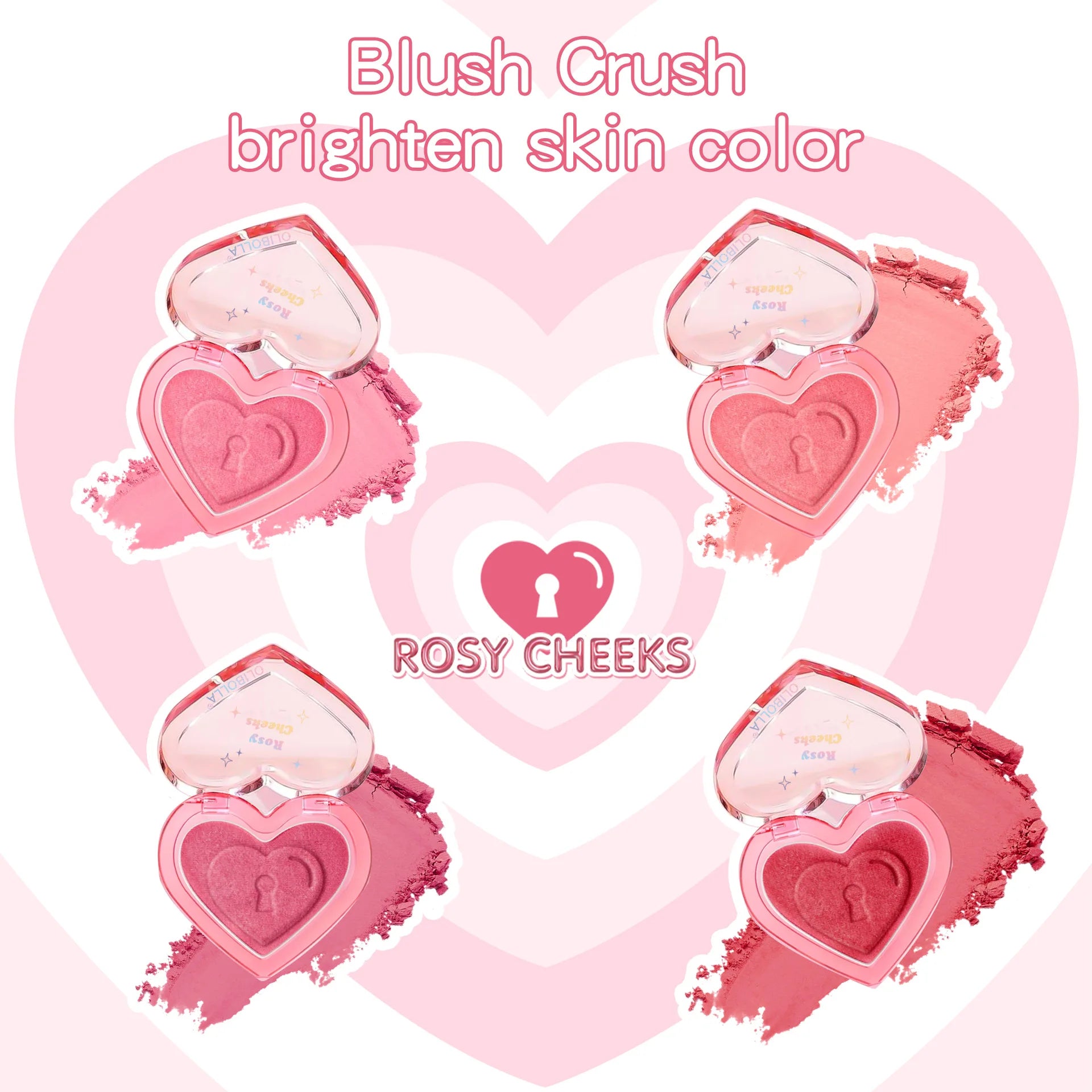 4 color Monochrome blush Matte Natural Cheek Color Brightening Face Waterproof Facial Contouring Makeup Blush Powder Soft Makeup