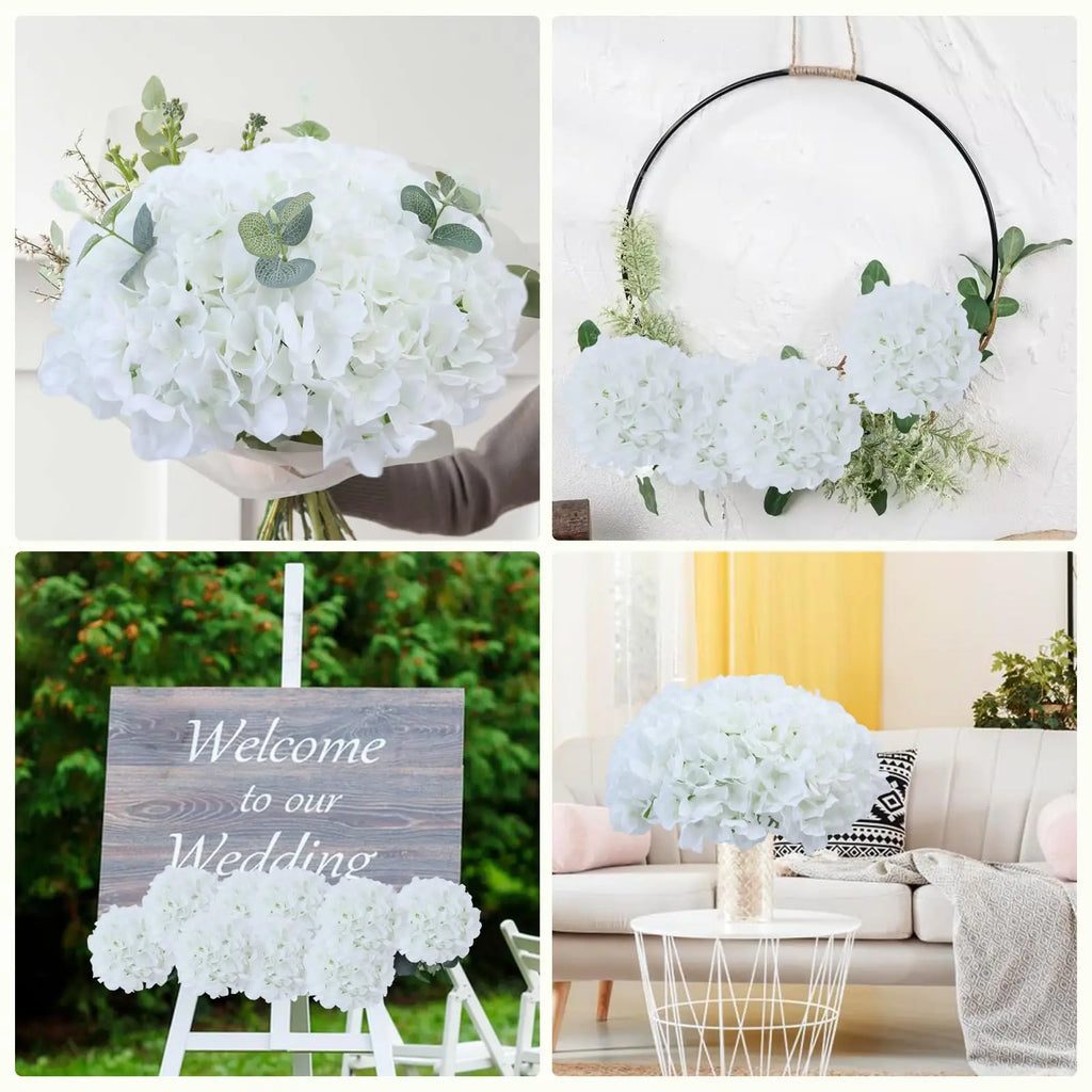 6PCS Artificial Hydrangea Flowers with Stem Fake Hydrangea Flower DIY Floral Wedding Centerpieces Home Party Table Decoration