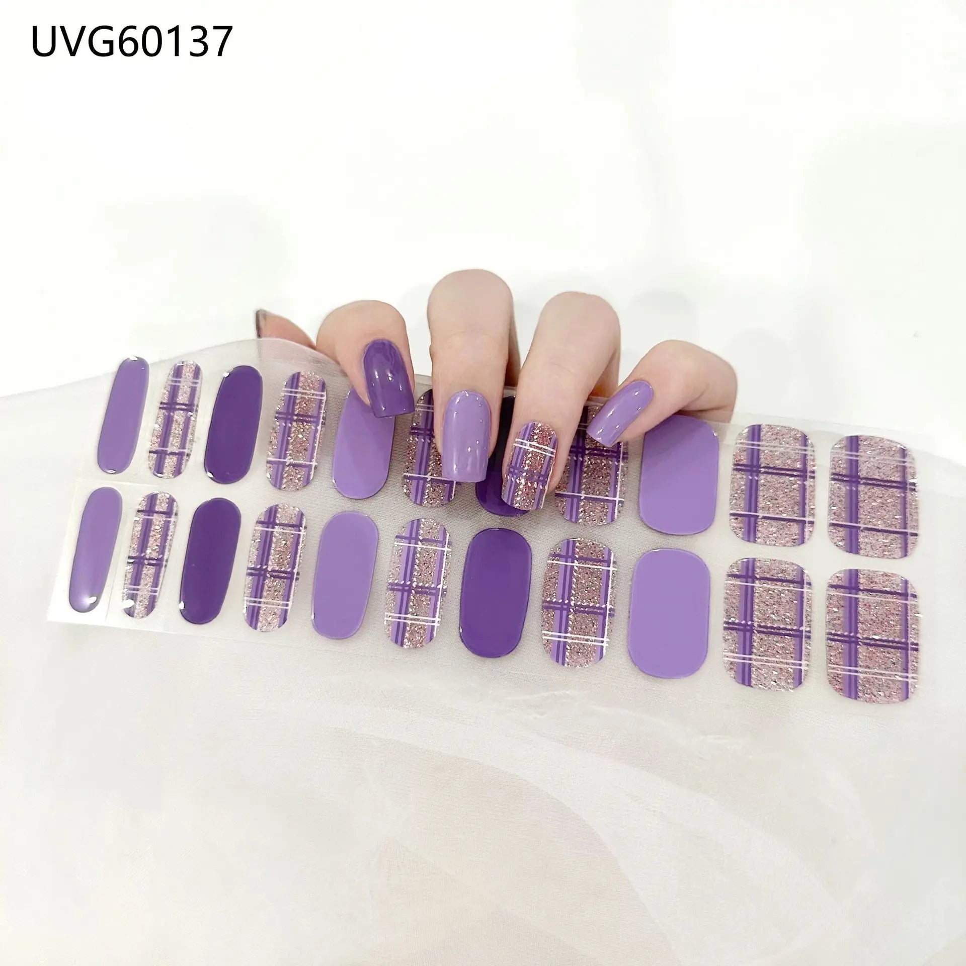 20/22tipsChristmas Semi Cured Nail Sticker UV Led Lamp Semi Cured Gel Design Nail Decals Waterproof Nail Stickers Nail Manicure