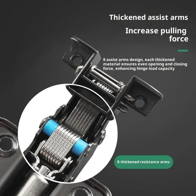 Universal Heavy-Duty Aluminum Frame Glass Door Hinge for Bathroom Kitchen Display & Storage Cabinets - Hidden Installation