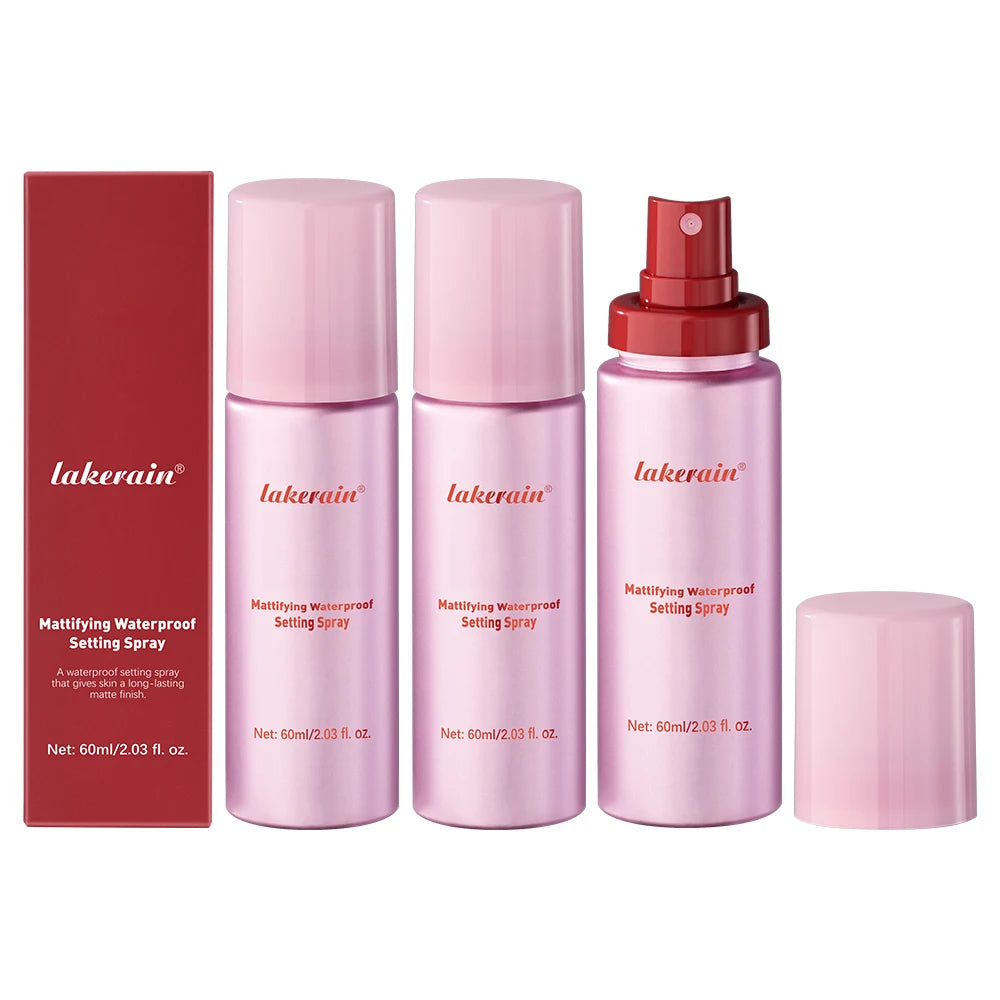 Mattifying Waterproof Setting Spray Glossy Matte Base Makeup Control Oil Non-Sticky Waterproof Make-up Fixer Spray for All Skin
