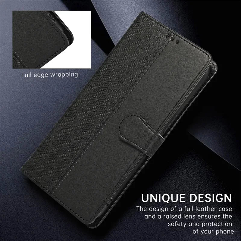 Luxury Leather Wallet Phone Case for iPhone 17 Air 16 15 14 Pro Max 16E 13 12 Mini 11 XS XR Max SE 8 7 Plus Flip Stand Cover