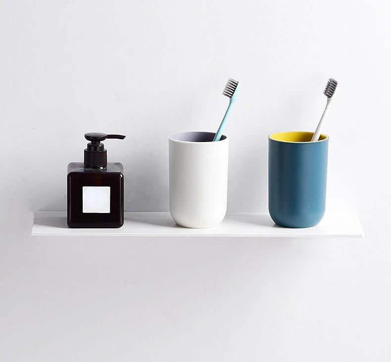 Small Shelf Without Drilling Shampoo Holder Bathroom Wall Floating White Shelves Stick Bath Organizer for Kitchen Accessories