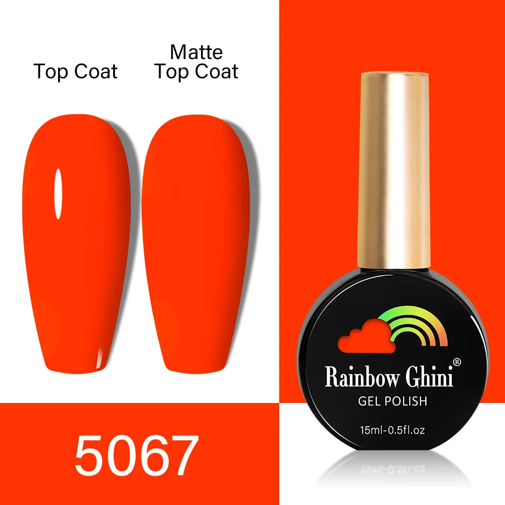 RG HEMA TPO FREE Neon Glitter Gel Nail Polish 15ml Nail Art Manicure Semi Permanent Gel Hybrid Varnishes Top Base Coat UV Nail