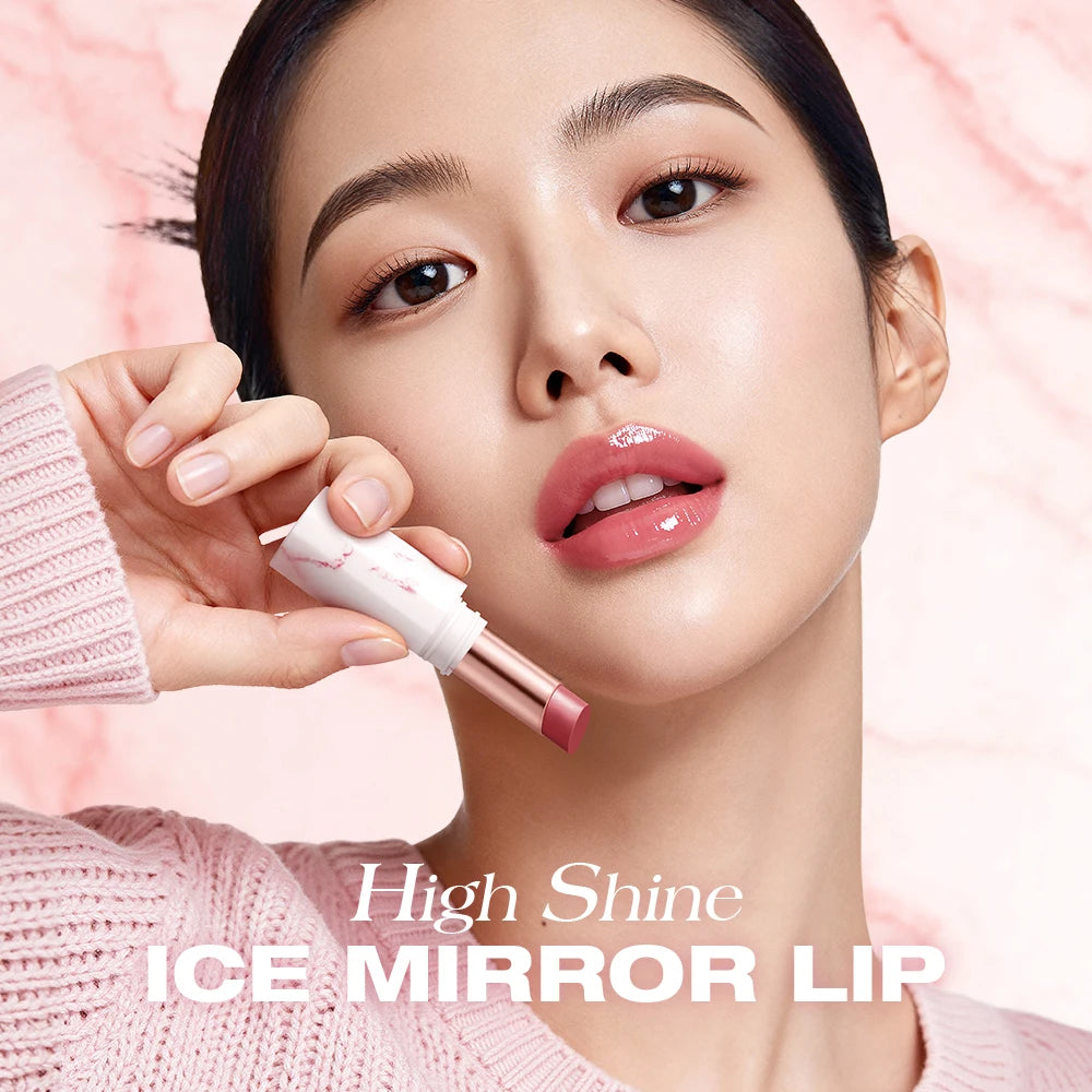 O.TWO.O Glossy Lipstick Lip Tint Mirror Ice-film 24h Moisturize Nourish Smooth Non-Sticky 3D Glossy Lip Glaze Lipstick Makeup