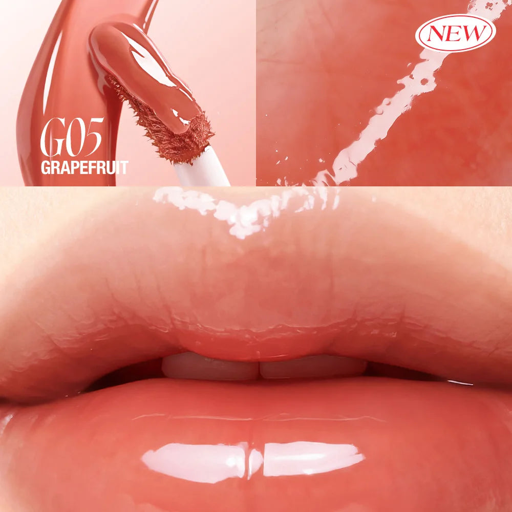 O.TWO.O Liquid Lip Gloss Lipstick Glossy Finish High-Shine Long Lasting Moisturize Non-Stick Glassy Lips Glossy Lip Stain Makeup