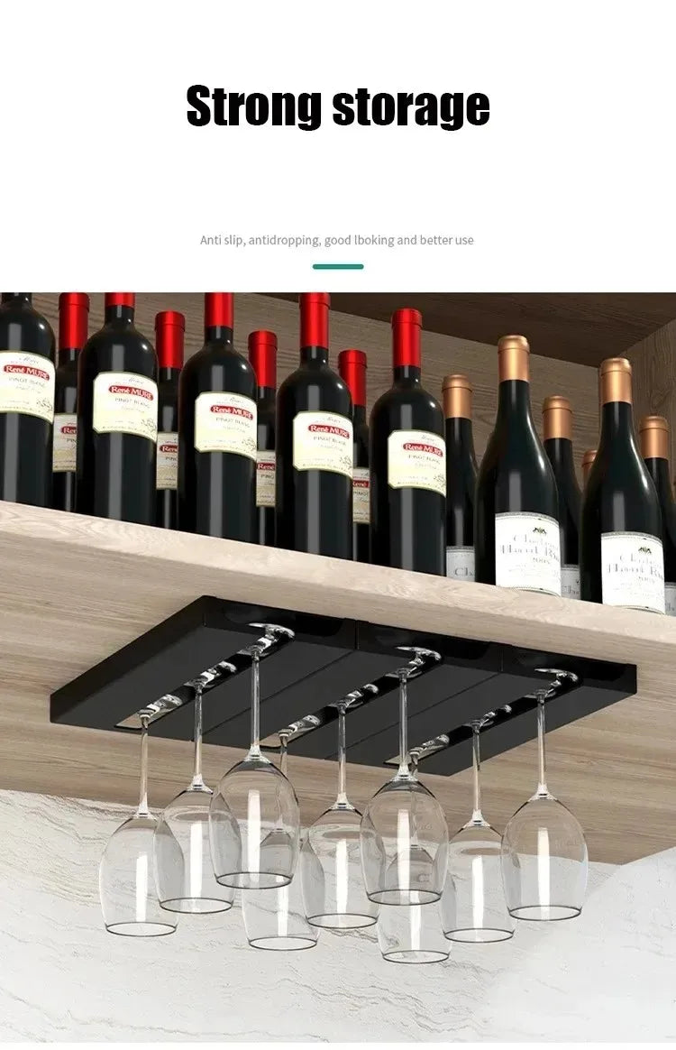 Kitchen Cabinet Free Punching Holder Wine Glass Rack Multi-Function Goblet Classification up Organizer Hanging Holder Shelf