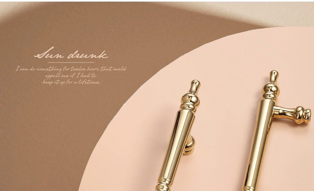 French luxury wardrobe cabinet door handle drawer cabinet Italian single hole creative design Golden European style handle