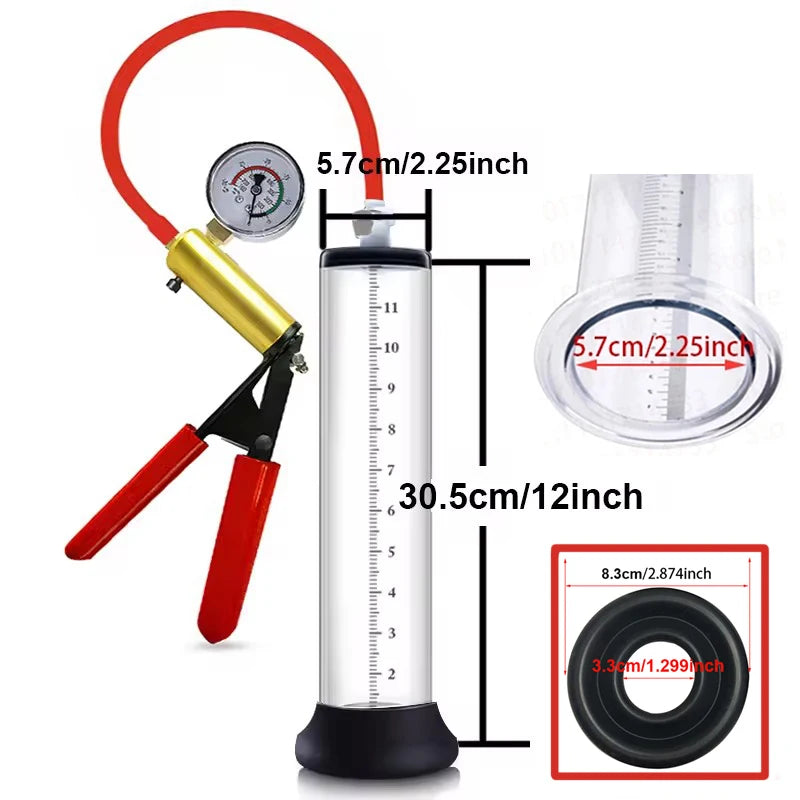 Acrylic Penis Pump Manual Penis Enlarger Sex Toy For Men Vacuum Pump Male Masturbation Penis Extender Trainer Adults Sex Product