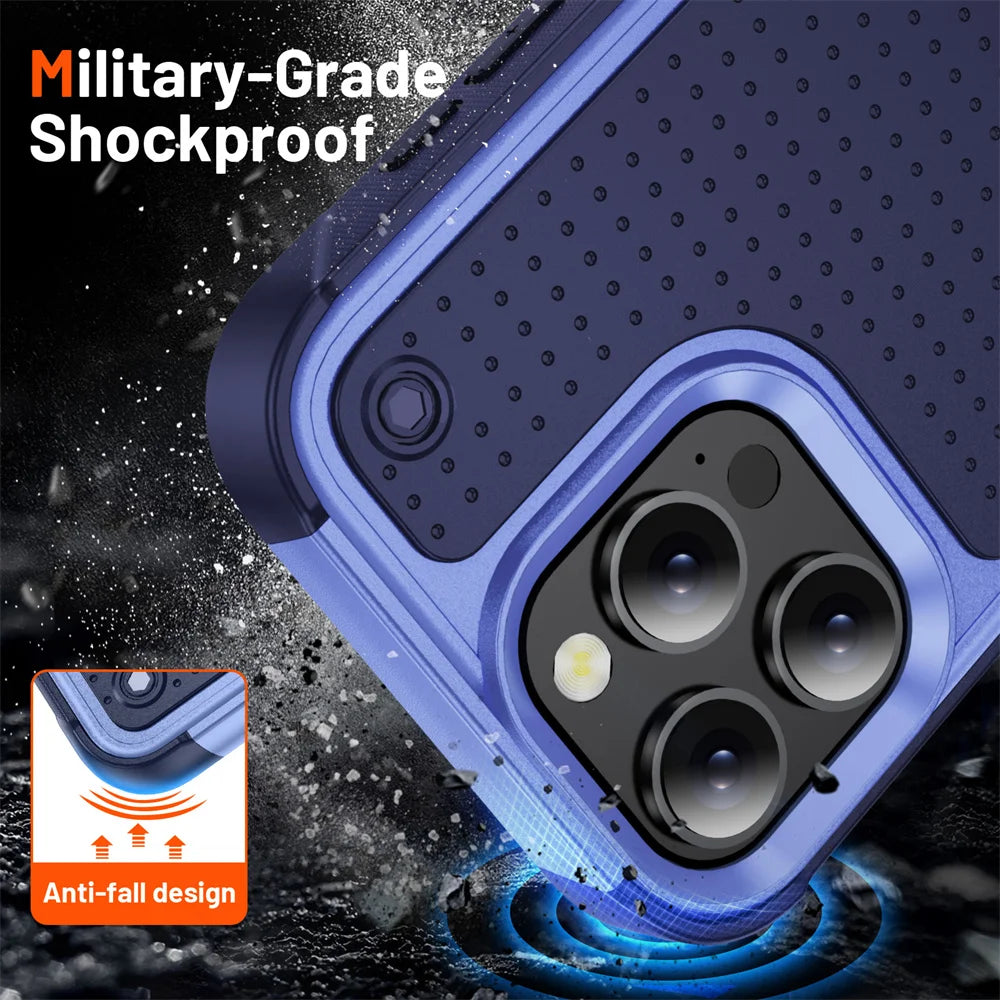 Military Grade Armor Phone Case For iPhone 16 15 14 Plus 13 12 11 Pro Max X XR XS Max 7 8 Plus SE 2022 Shockproof Cover Bumper