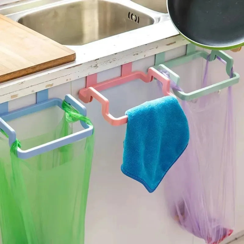 Garbage Hanging Bag Kitchen Trash Storage Rack Bag Hook Scouring Pad Dry Shelf Holder Kitchen Organizer Dish Rack