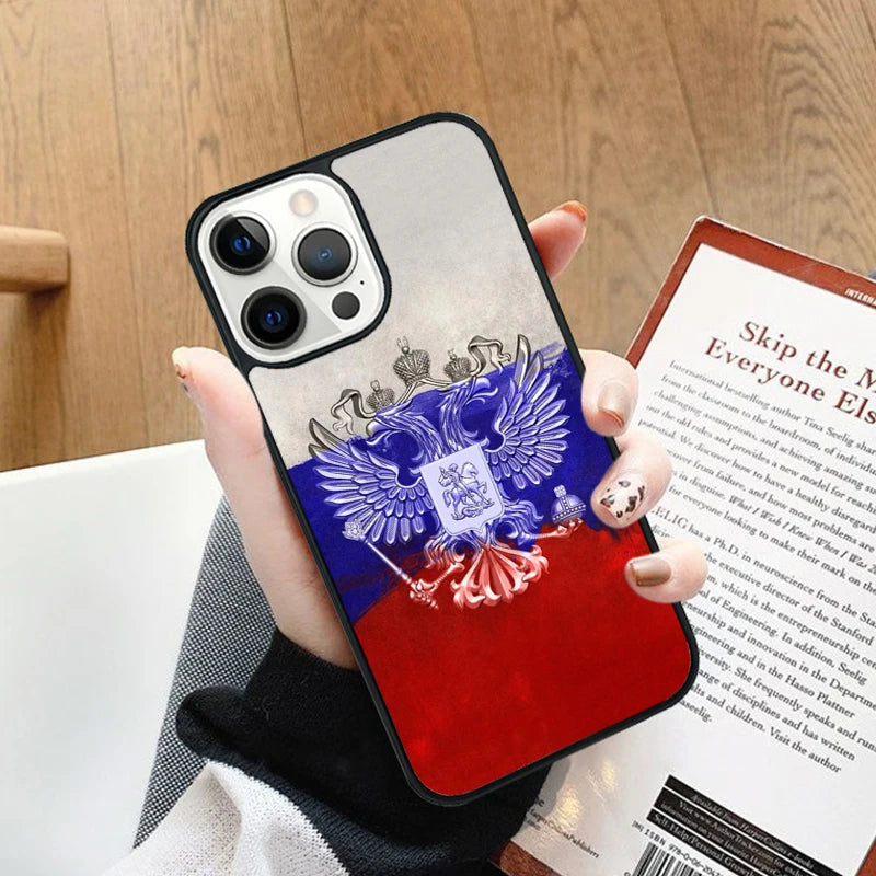 Russia Flag national emblem Phone Case cover For iPhone 17 Air 14 13 15 16 16e Pro Max Coque 12 11 Pro Max For Apple PLUS
