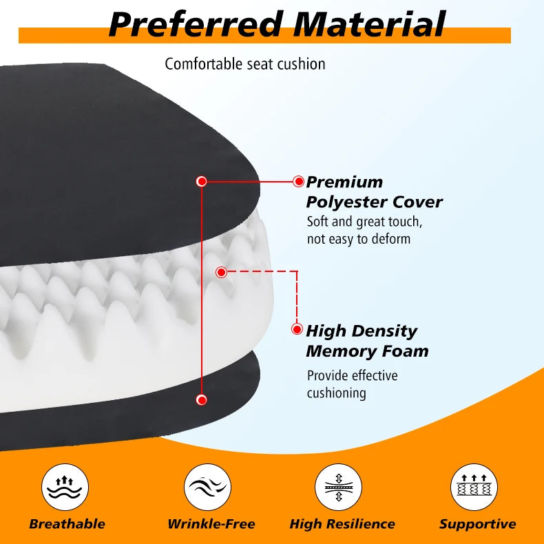 Summer Cool Seat Cushion Breathable Cool-feeling Fabric Butt Pad Car Seat Soft Office Home Stool Butt Cooling Pad