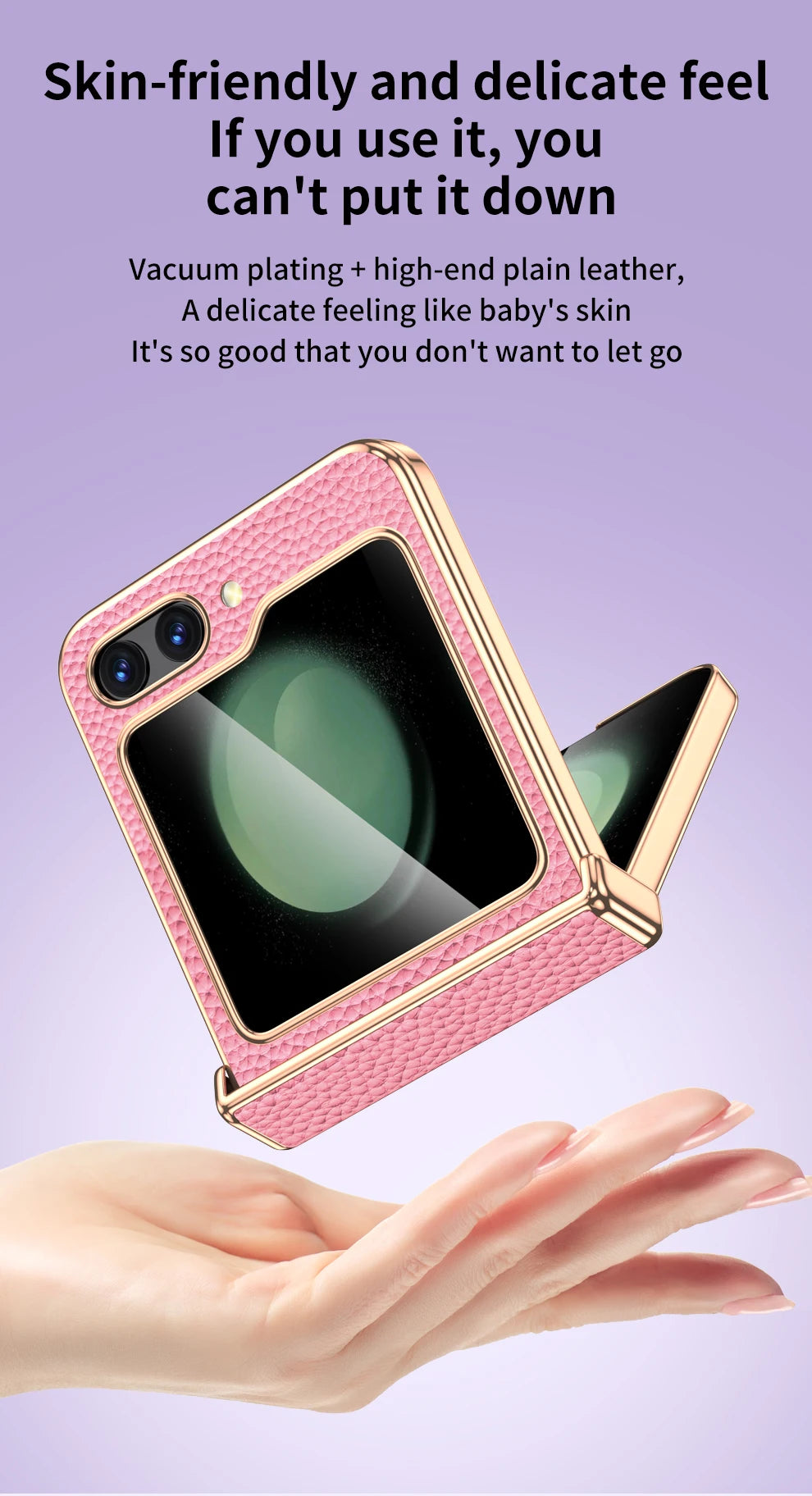 LANGSIDI Brand For samsung Galaxy Z flip 7 FE 6 5 flip7 Luxury Genuine Leather Hinge Protection Case Ultra-Thin Shockproof cover