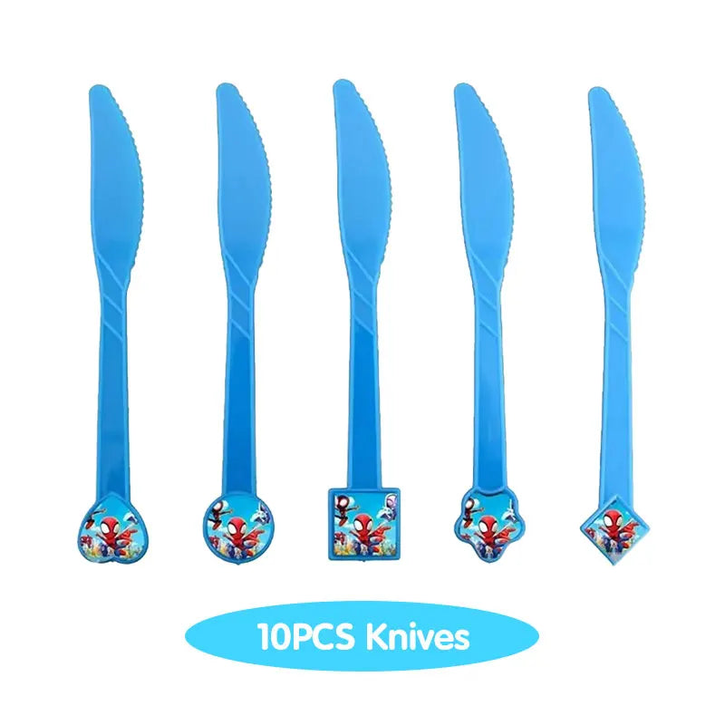 Spidey And His Amazing Friends Birthday Decoration Tableware Supplies Party Paper Cups Plates Tablecloth Banner Balloons For Kid