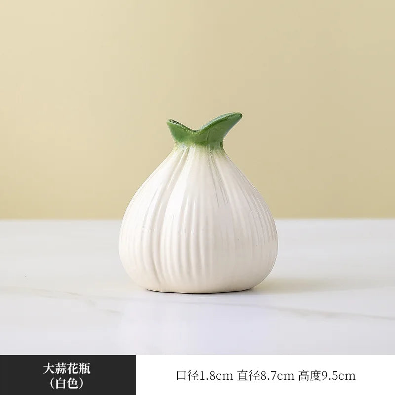 Onion Shaped ceramic Small Vase Living Room Flower Arrangement Hydroponic Planting Flower Pot Modern Desktop Vase Decorations