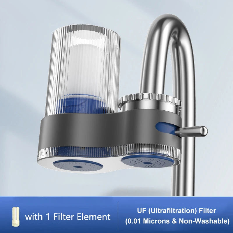 Universal Faucet Water Purifier with Adapters & Filter Elements Kitchen Tap Water Filters Detachable Washable Filtration Devices
