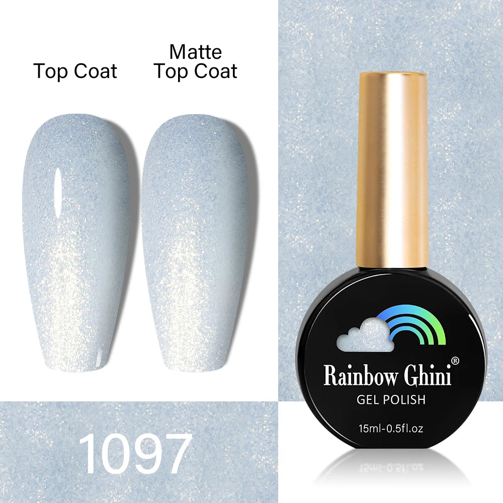 RG HEMA TPO FREE Neon Glitter Gel Nail Polish 15ml Nail Art Manicure Semi Permanent Gel Hybrid Varnishes Top Base Coat UV Nail