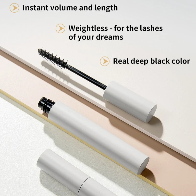 Volumizing & Curling Mascara - Natural Rich Lengthening in Deep Black, Waterproof, Smudge-Proof & Long-Lasting Setting Mascara