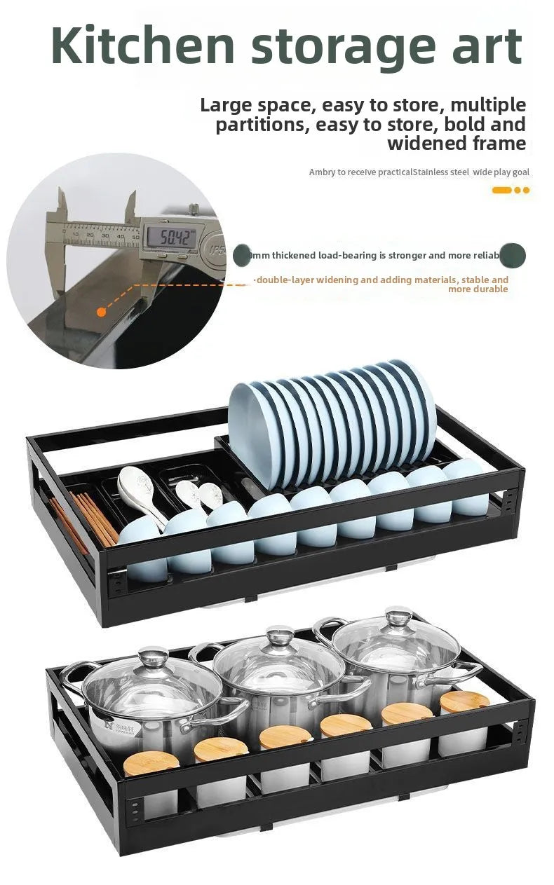 Kitchen Cabinet Stainless Steel Double Layer Basket