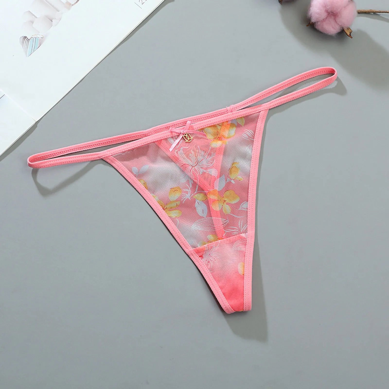 Women Micro Thongs G-String Sexy Bikini Sheer Transparent Breathable Mesh Seamless Underwear Low Waist Bikini Underpants