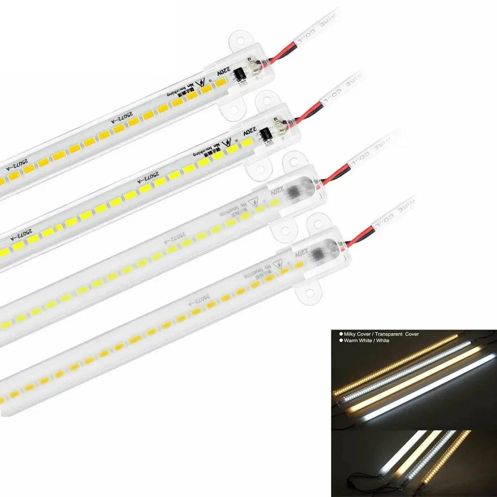 30CM/40CM Led Tube Light Bar Lights Floodlight Cabinet Kitchen Warm 220v Storage Wall Profile Smd2835 Home Desk Clear Shell
